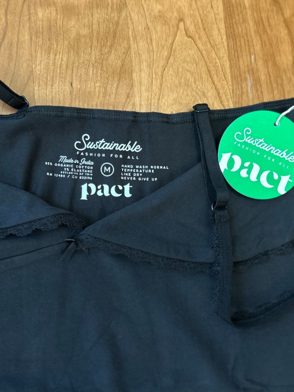 NWT black Pact organic cotton black camisoles - Medium - Picture 3 of 3